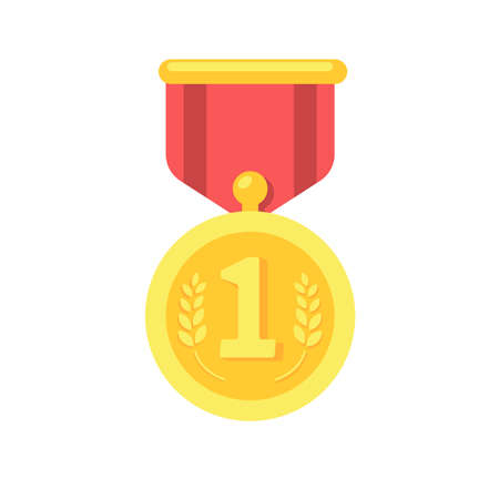 Medals are awarded to the winners of the sporting events.のイラスト素材