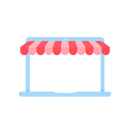 Electronic devices have awnings. The idea of ââopening an online storeのイラスト素材