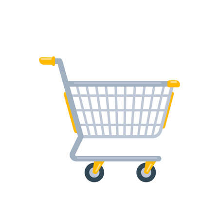shopping carts in shopping malls for placing products for paymentのイラスト素材