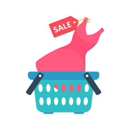 fashion shopping cart Special festival merchandise discount offer ideaのイラスト素材