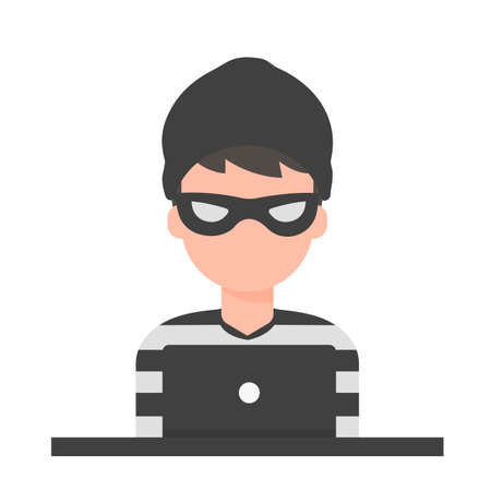 Thief Vector. A criminal who commits an illegal act is arrested by the police.のイラスト素材