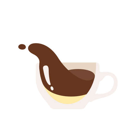 Hot coffee mug vector. Popular drink menu in the cafe For drinking to wake up in the morningのイラスト素材