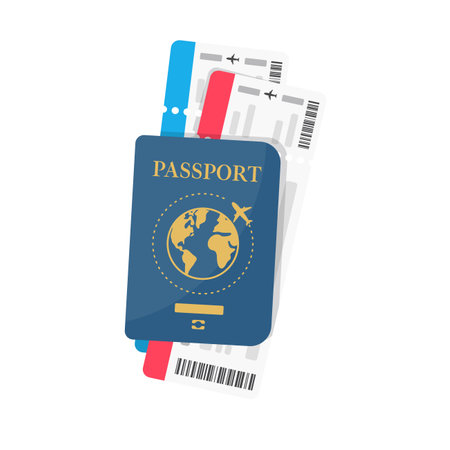 air ticket Specify flight details and travel time. for traveling with airlinesのイラスト素材