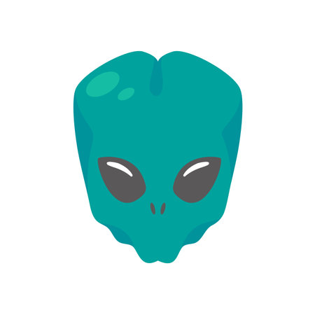 Alien faces. green alien creature with big eyes