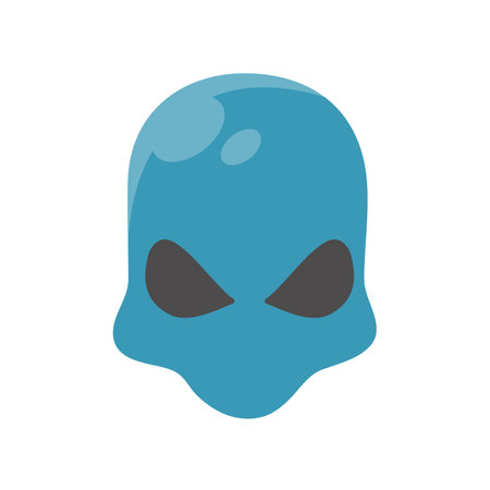 Alien faces. green alien creature with big eyesのイラスト素材