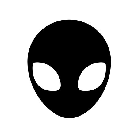 Alien faces. green alien creature with big eyes