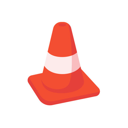 Traffic cones. Barrier cones divide the protective zone.のイラスト素材