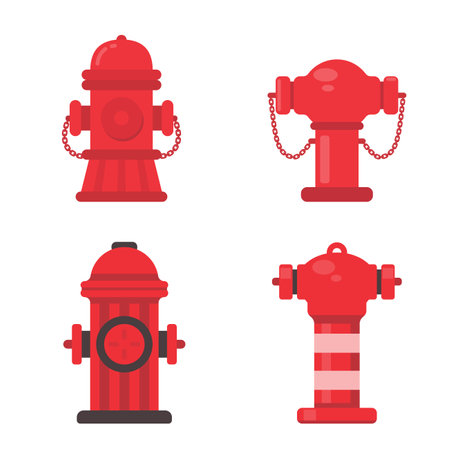 Fire hose icon. Red water pipes are used to extinguish fires.のイラスト素材