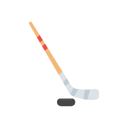 hockey stick and ball Equipment for playing sports on ice.のイラスト素材