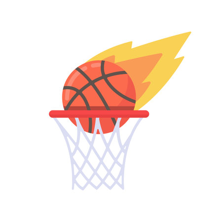 A basketball that is thrown into the basket in a sportのイラスト素材