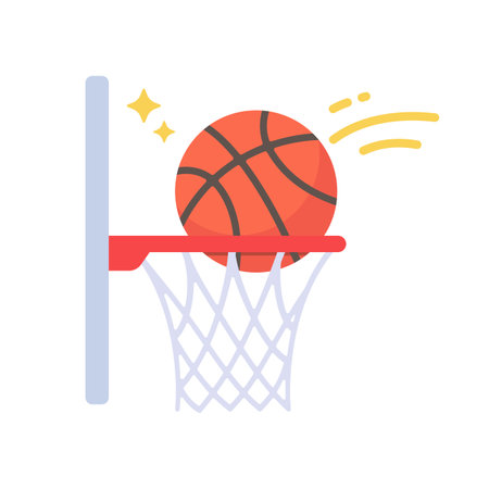 A basketball that is thrown into the basket in a sportのイラスト素材