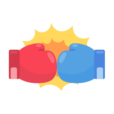 Boxing gloves. Fighting sports competition.のイラスト素材