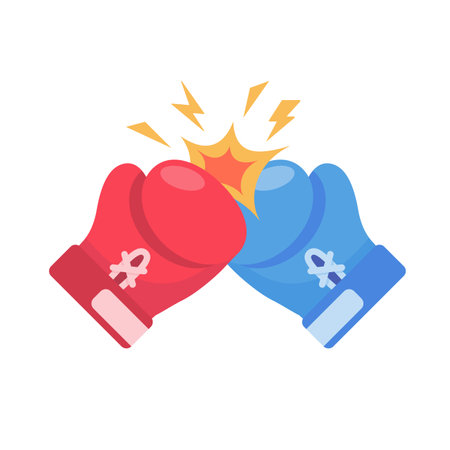 Boxing gloves. Fighting sports competition.のイラスト素材