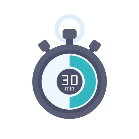 Stopwatch to set reminder time for product promotion schedule.のイラスト素材