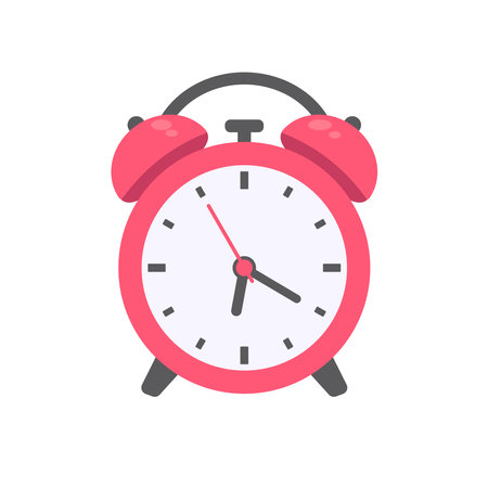 Loud alarm clock alerts wake up time and schedule.のイラスト素材