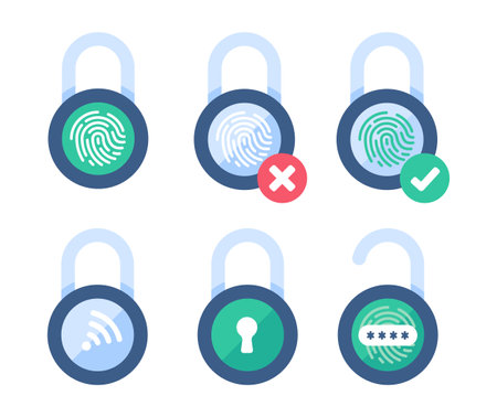 Unlocking the padlock with authentication technology. privacy protection conceptのイラスト素材