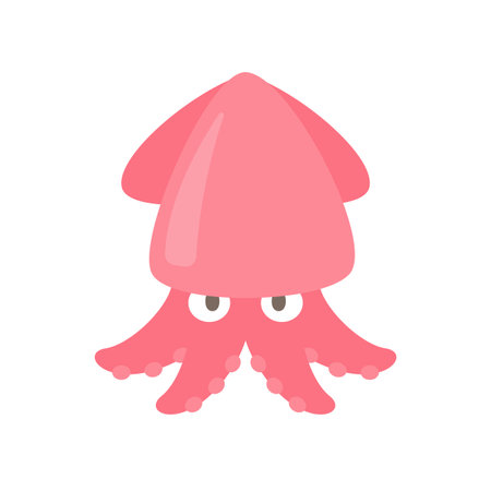 Octopus vector. cute animal face design for kidsのイラスト素材