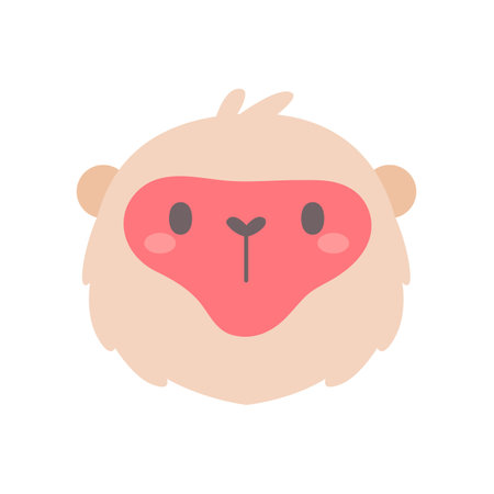 cartoon monkey face cute pets for kids.のイラスト素材