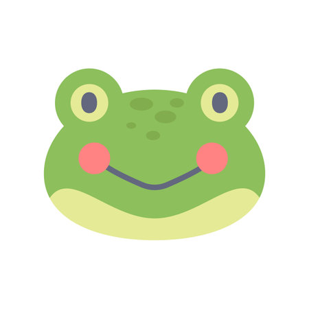 Frog vector cute animal face design for kids.のイラスト素材