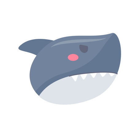 Shark vector. cute animal face design for kids.のイラスト素材