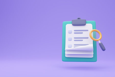 3D report paper clipboard. Note paper for checklist notes. 3D illustration.の写真素材