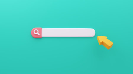 Minimal search bar. Simple and modern search bar design. 3D Illustration Background.