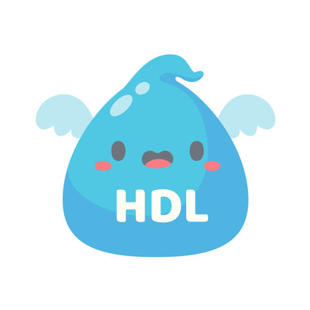 HDL and LDL cholesterol cartoon. Good fat and bad fat accumulated in the body.のイラスト素材