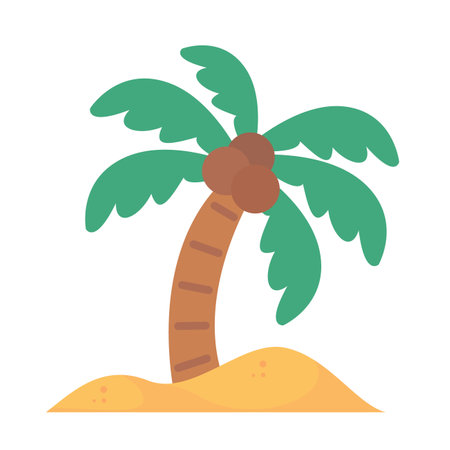 Coconut trees on the island by the sea summer vacationのイラスト素材