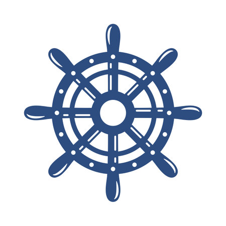 boat wheel Naval equipment sailor in the oceanのイラスト素材