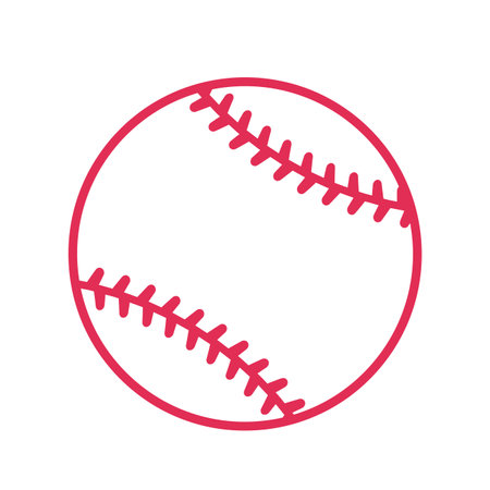 red baseball stitch Popular outdoor sporting eventsのイラスト素材
