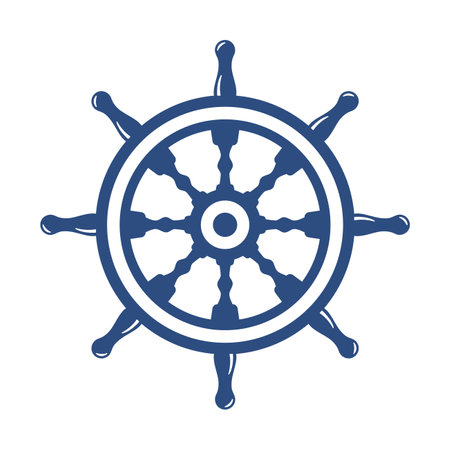 boat wheel Naval equipment sailor in the oceanのイラスト素材