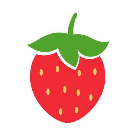 red strawberry fruit and green leaves Sweet fruit gives a refreshing summer treat.のイラスト素材