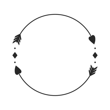 Hipster Circle arrow frame arrows in boho style tribal arrowsのイラスト素材