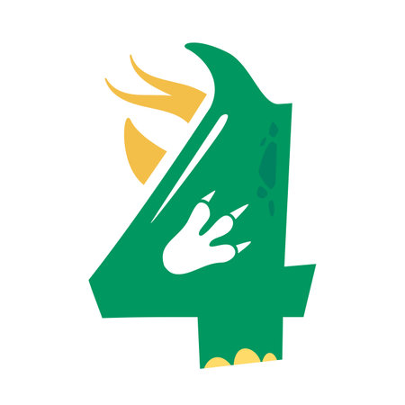 dinosaur number design birthday party for kidsのイラスト素材