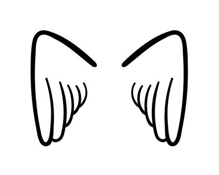 angel wings in heaven hawk feather wing patternのイラスト素材