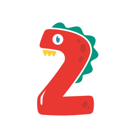 dinosaur number design birthday party for kidsのイラスト素材