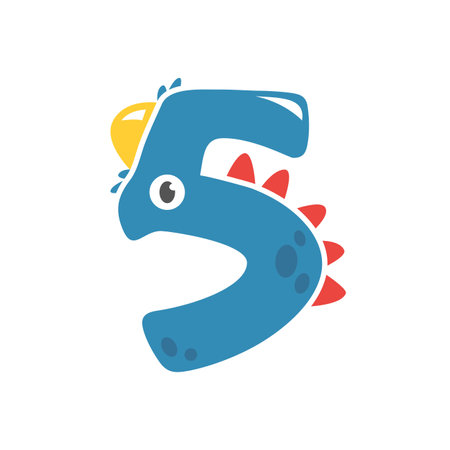 dinosaur number design birthday party for kidsのイラスト素材