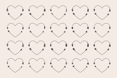 Hipster heart arrow frame arrows in boho style tribal arrowsのイラスト素材