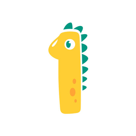 dinosaur number design birthday party for kidsのイラスト素材