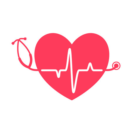 heart rhythm graph Checking your heartbeat for diagnosisのイラスト素材