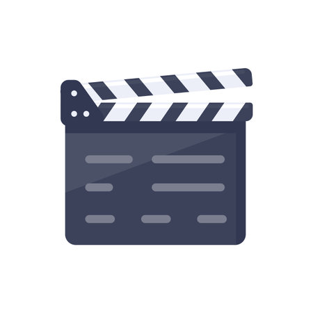 movie slate for the beginning of the show. Applause of film director to start filming dramaのイラスト素材