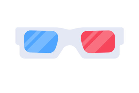 3D glasses with red and blue lenses for watching movies in premium cinemasのイラスト素材