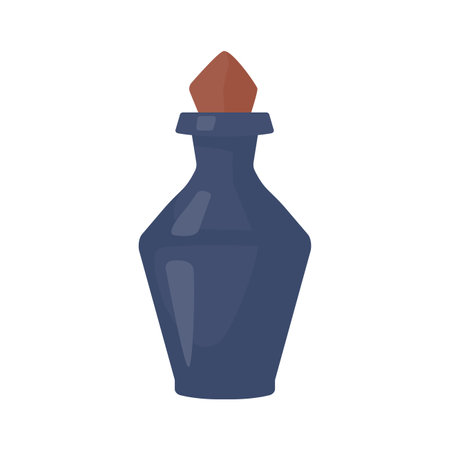 A glass bottle containing poison. witch magic potion bottle for halloweenのイラスト素材