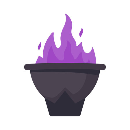 Witch's Poison Cauldron. Scary Devil's Cauldron Halloween Decorationのイラスト素材