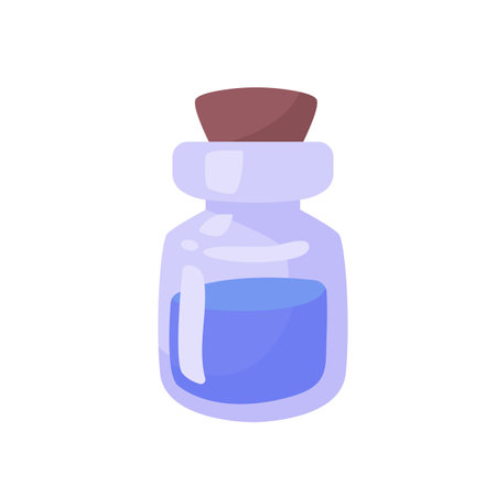 A glass bottle containing poison. witch magic potion bottle for halloweenのイラスト素材