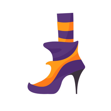 Witch shoes. magic shoes Little wizard's costume at a Halloween partyのイラスト素材