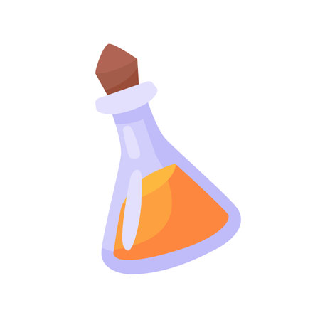 A glass bottle containing poison. witch magic potion bottle for halloweenのイラスト素材