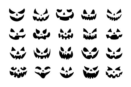 scary ghost face For carving pumpkins on Halloween night.のイラスト素材