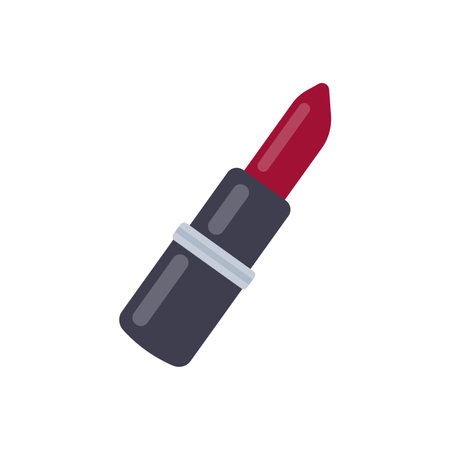 beauty equipment Bright red lipstick cosmetics change the color of a woman's lips to be beautiful.のイラスト素材
