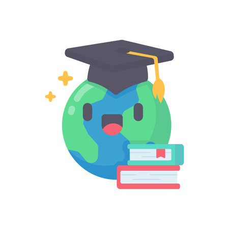 globe on book The concept of learning from reading books to develop knowledge.のイラスト素材
